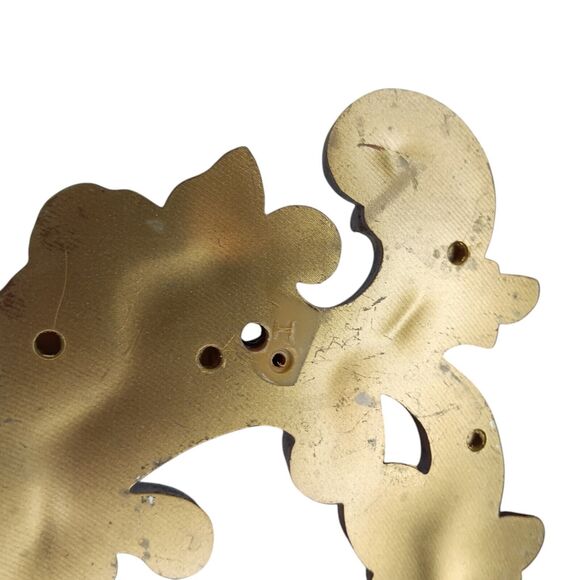 Vintage HOMCO Candleholder Wall Sconces #4118 Brown With Gold Highlights 15"x5" - Picture 11 of 12